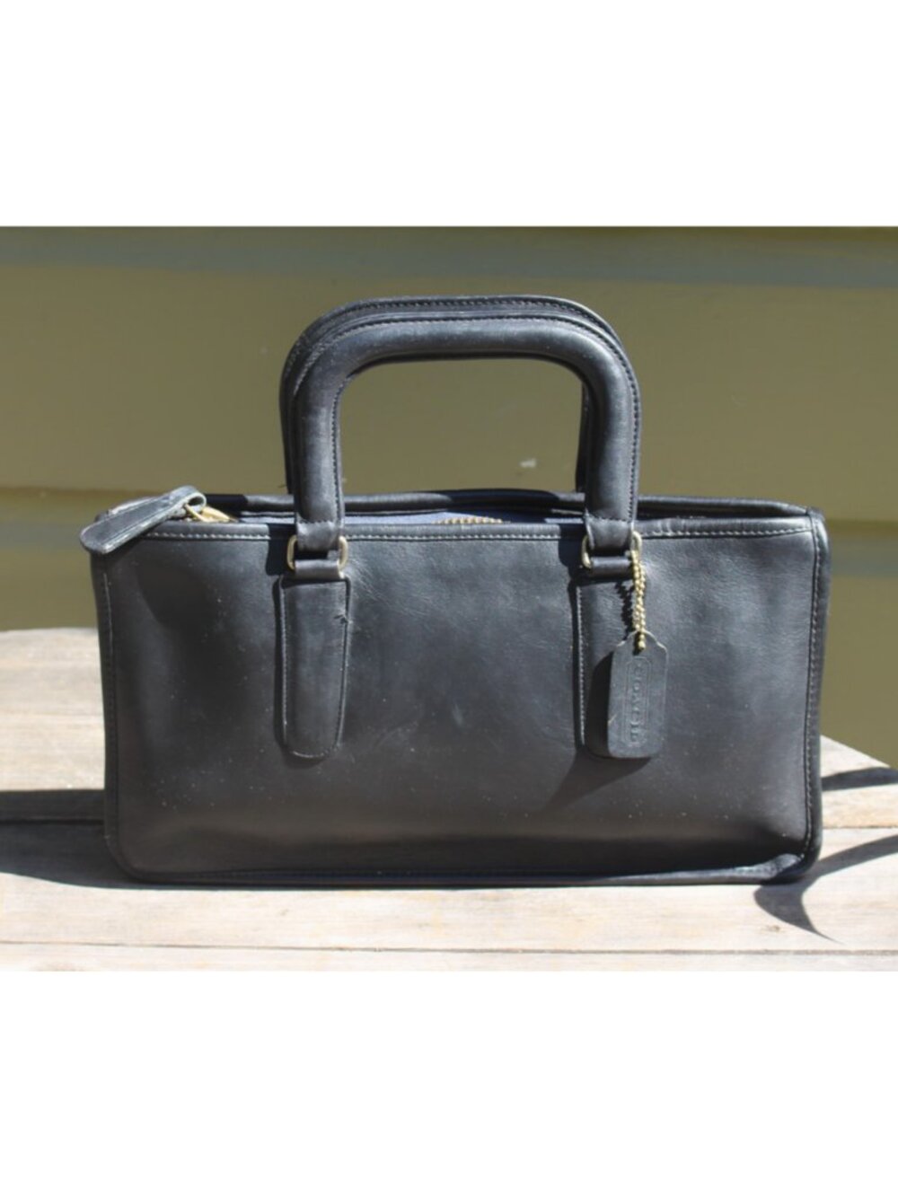 Coach Vintage - 1970s Slim Satchel Compact 9425 Handbag in Navy, Glue In Creed